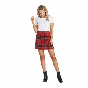 Mud Pie Red Plaid Skirt